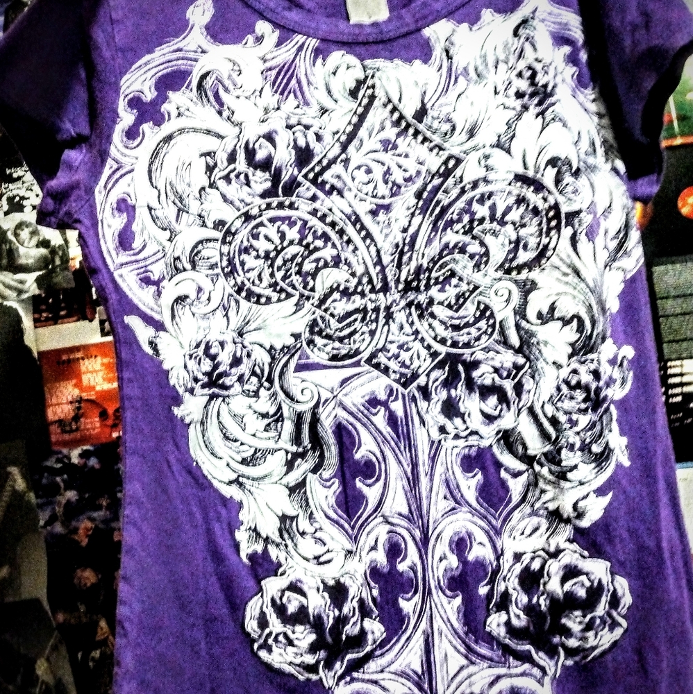 Y2K Angel Wing Cross shirt